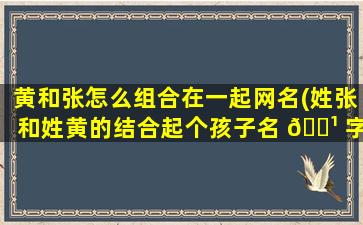 黄和张怎么组合在一起网名(姓张和姓黄的结合起个孩子名 🌹 字 🐼 )